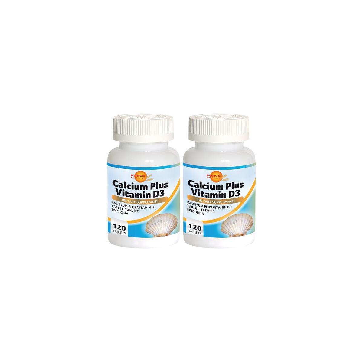 Force Nutrition Calcium Plus 2X120 Tablet Vitamin D3 Vitamini Kalsiyum