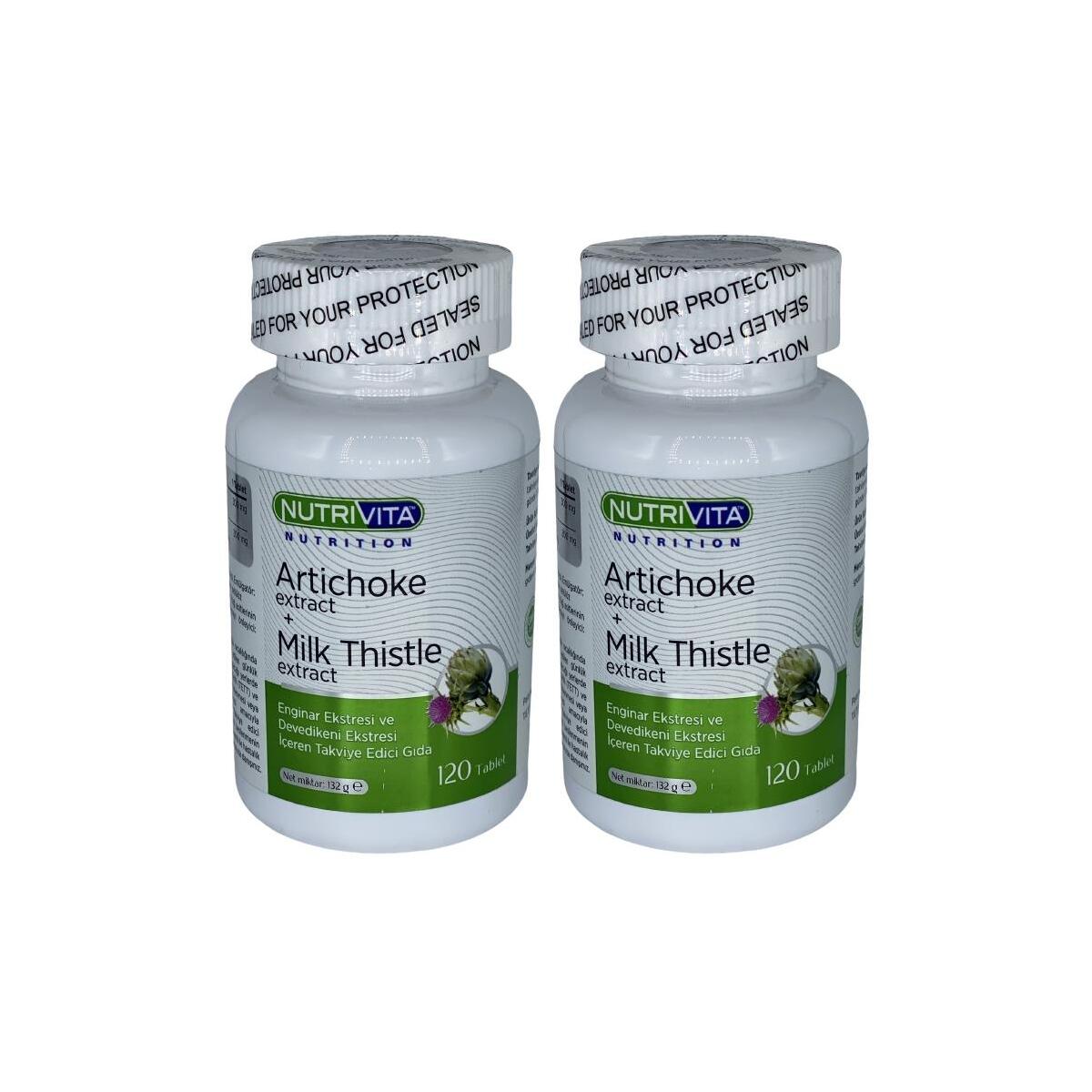Nutrivita Nutrition Artichoke Milk Thistle Extract 2X120 Tablet Enginar Deve Dikeni Ekstresi