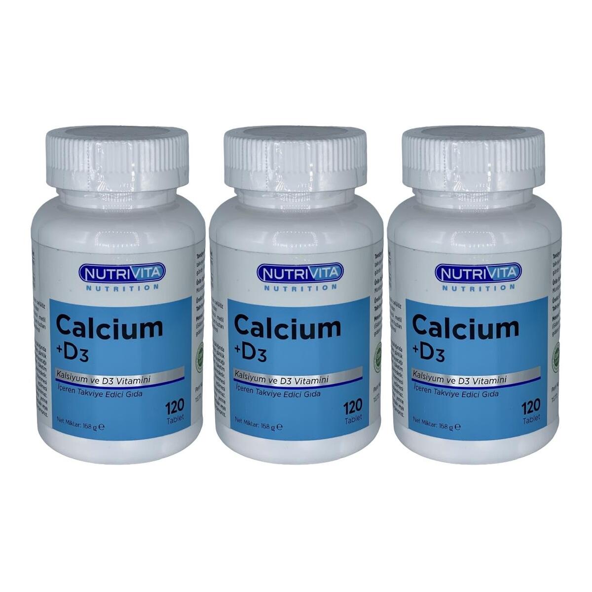 Nutrivita Nutrition Calcium Vitamin D3 Vitamini 3X120 Tablet Kalsiyum
