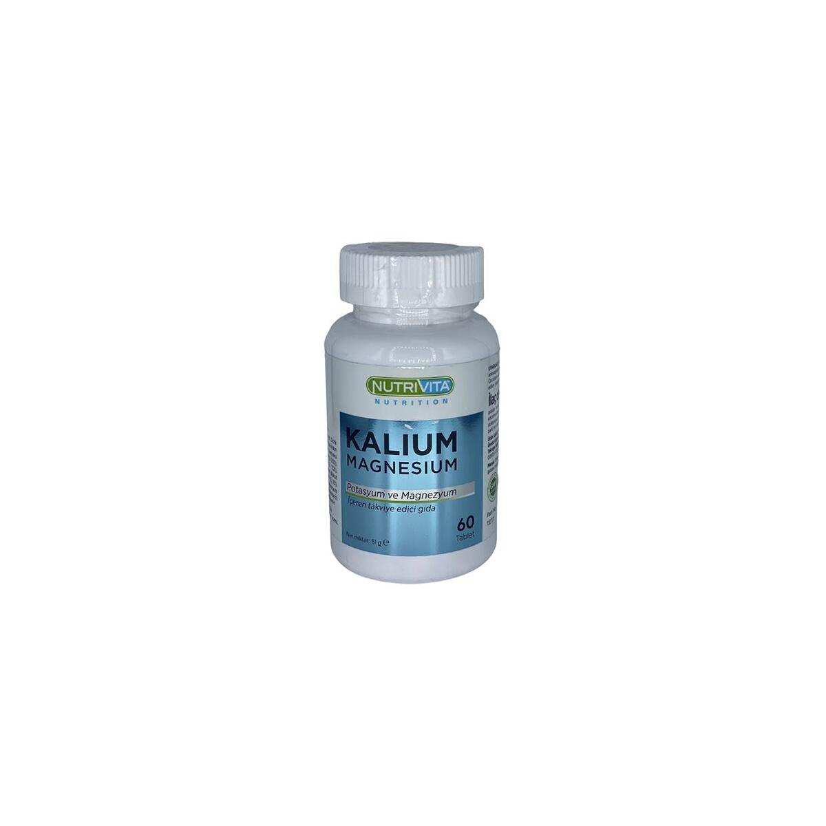 Nutrivita Nutrition Kalium Magnesium 60 Tablet Potasyum Magnezyum Çinko Demir Vitamin B6 B12 Iron