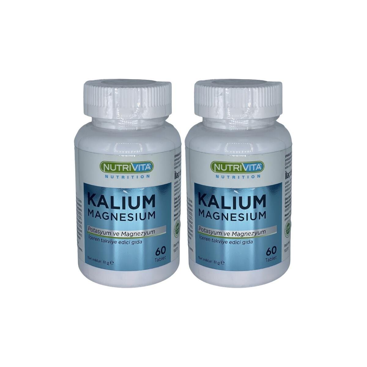 Nutrivita Nutrition Kalium Magnesium 2X60 Tablet Potasyum Magnezyum Çinko Demir Vitamin B6 B12 Iron