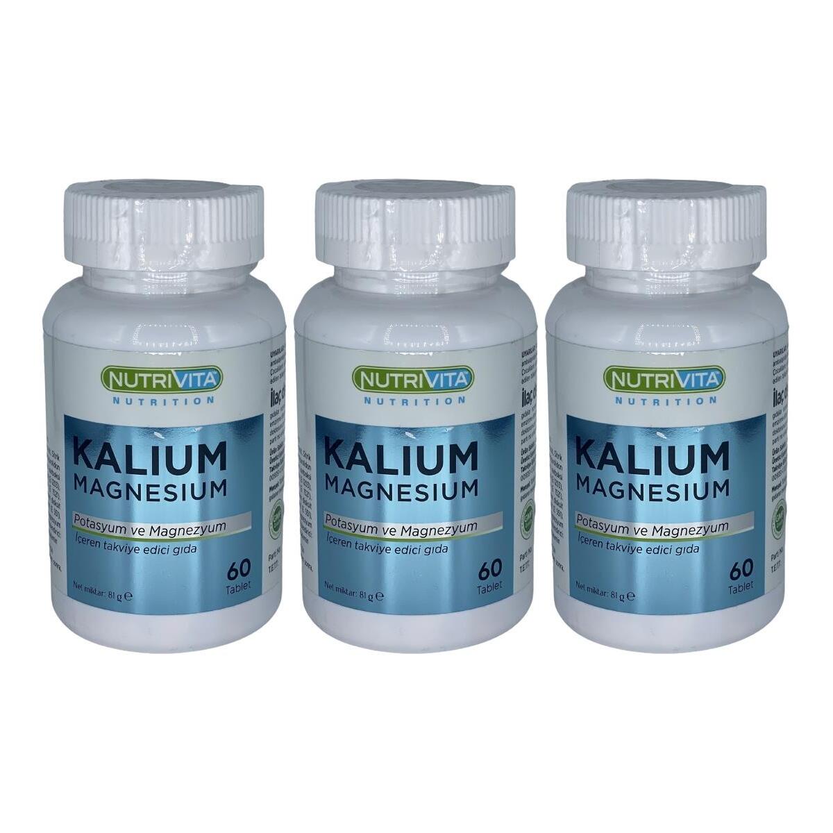 Nutrivita Nutrition Kalium Magnesium 3X60 Tablet Potasyum Magnezyum Çinko Demir Vitamin B6 B12 Iron