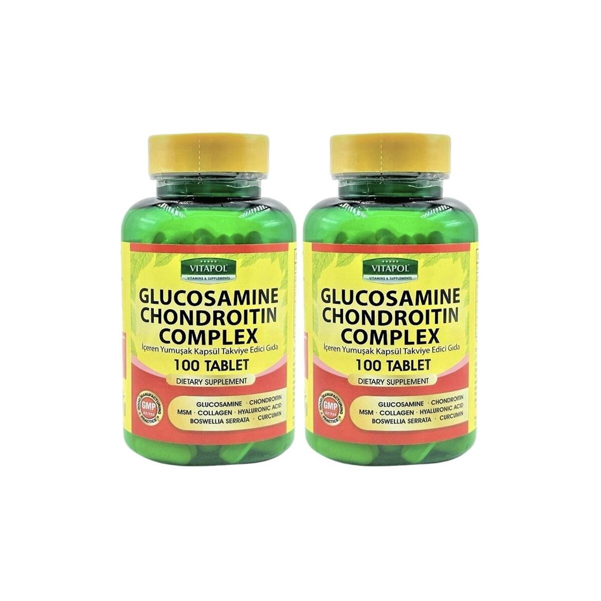 Vitapol Glucosamine Chondroitin Complex 2X100 Tablet Msm Collagen Hyaluronic Acid Boswellia Serrata