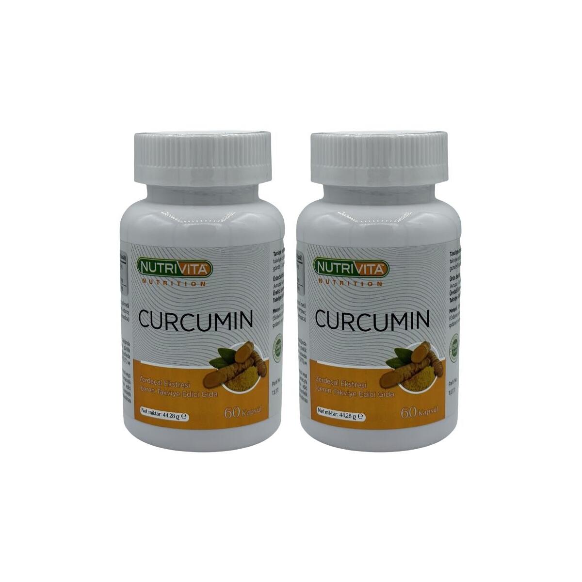 Nutrivita Nutrition Curcumin 2X60 Kapsül Zerdeçal Ekstresi Kurkumin Piperin