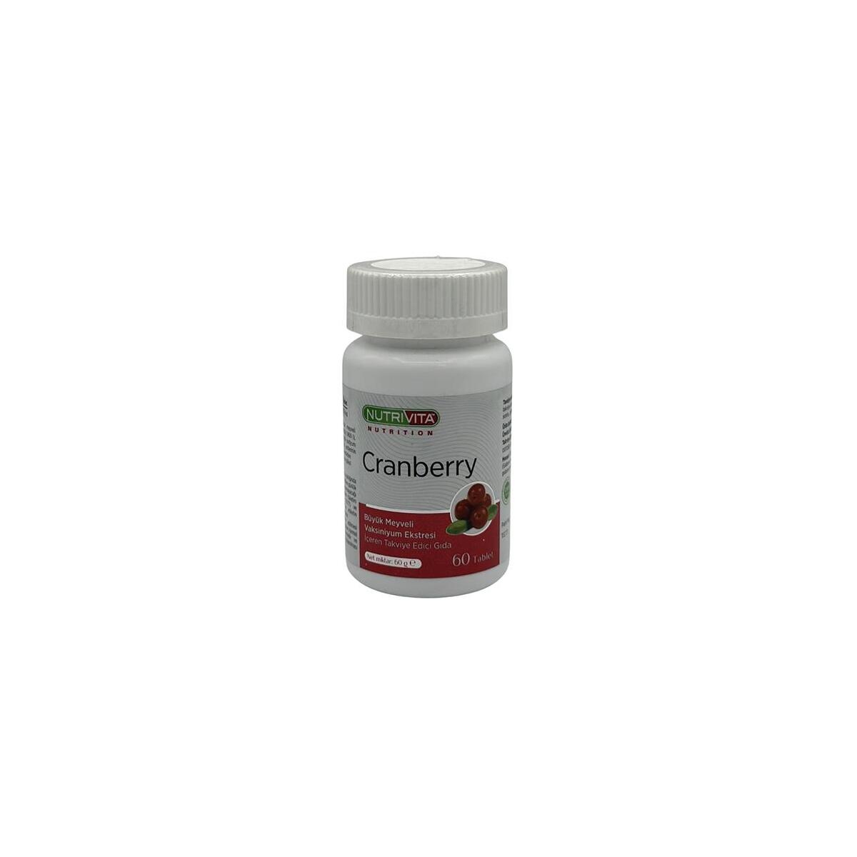 Nutrivita Nutrition Cranberry 500 Mg 60 Tablet Büyük Meyveli Vaksiniyum