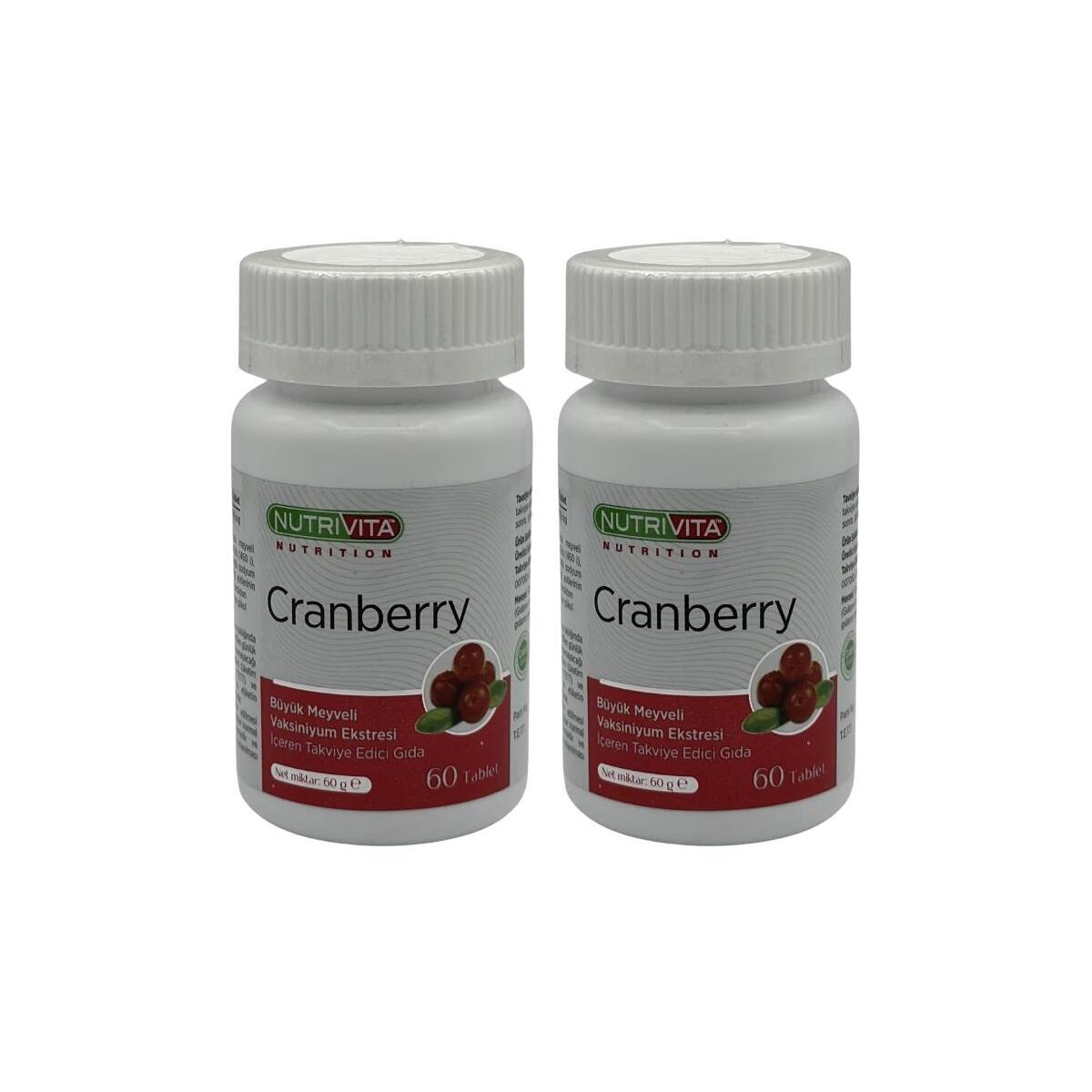 Nutrivita Nutrition Cranberry 500 Mg 2X60 Tablet Büyük Meyveli Vaksiniyum