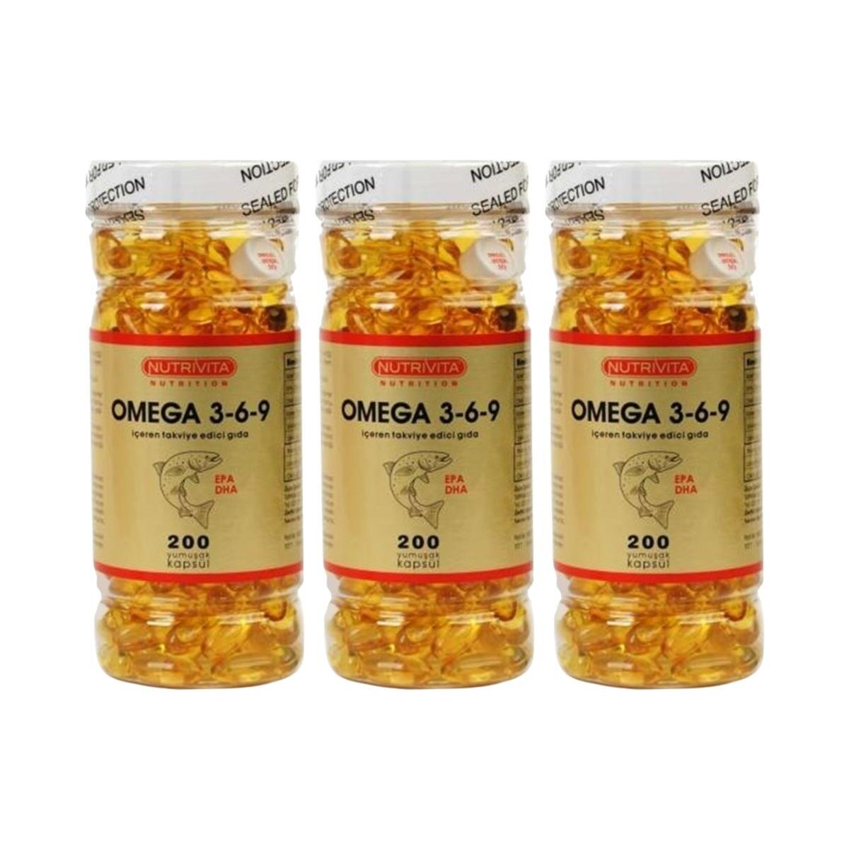 Nutrivita Nutrition Omega 3-6-9 Balık Yağı 3X200 Kapsül