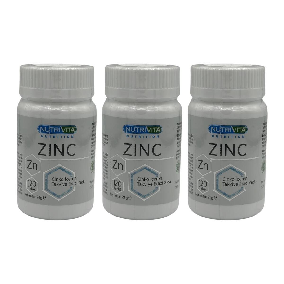 Nutrivita Nutrition Zinc 15 Mg Çinko 3X120 Tablet