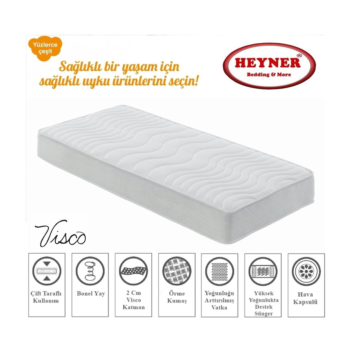 Onlıne-Yatak Heyner Visco Katmanlı Ortopedik 90X190 Cm Visco Yaylı Yatak