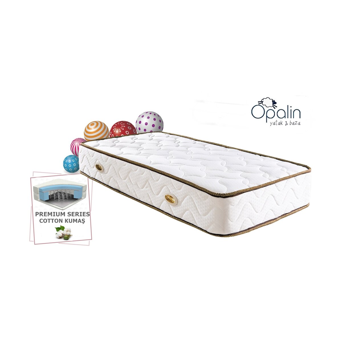 Onlıne-Yatak 80X140 Opalin Cotton Ortopedik Yaylı Yatak 80X140 Yaylı Yatak