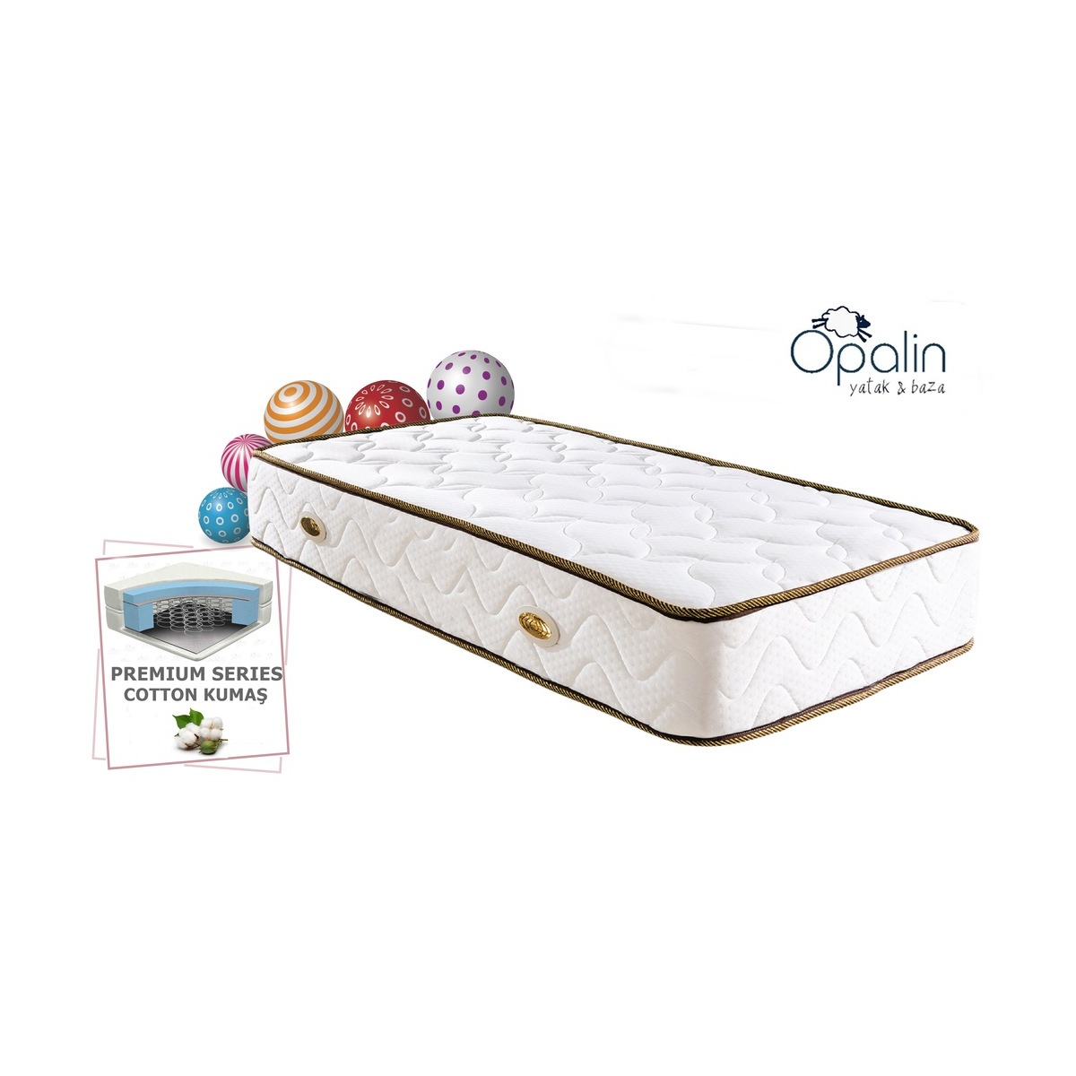 Onlıne-Yatak 50*110 Opalin Cotton Ortopedik Yaylı Yatak 50X110 Yaylı Yatak
