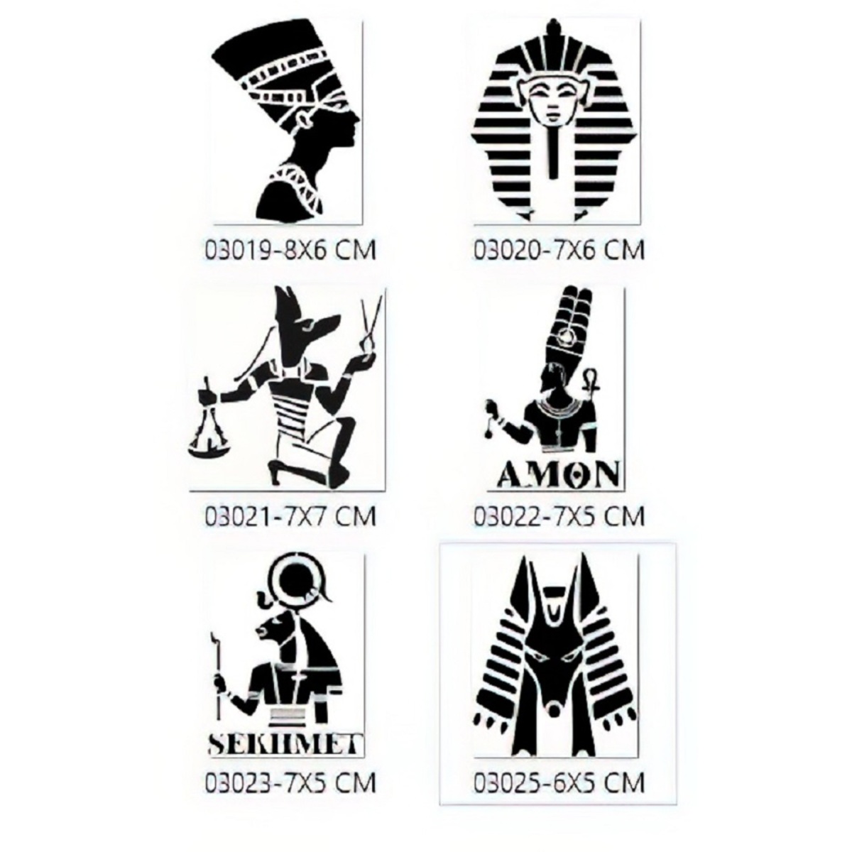 Antik Mısır Tanrıları Geçici Dövme Şablon Seti Spreysiz Sadece Desen