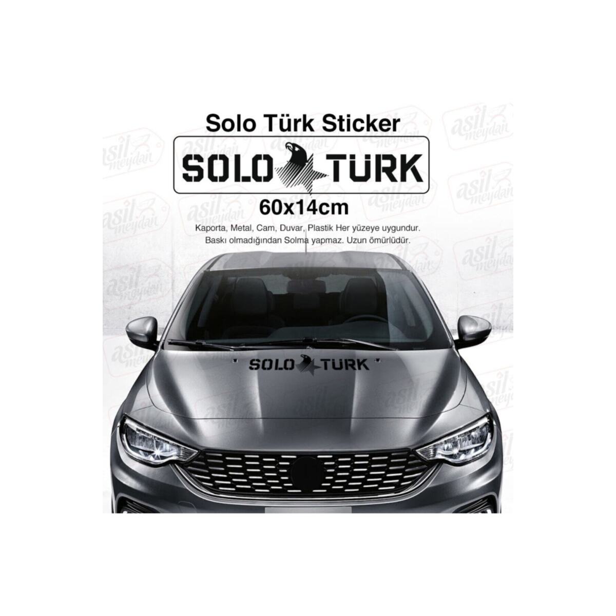 Solo Türk Yazılı Kartal Yıldız Siyah Oto Sticker, Araba, Etiket, Çıkartma, Modifiye, Tuning, Arma
