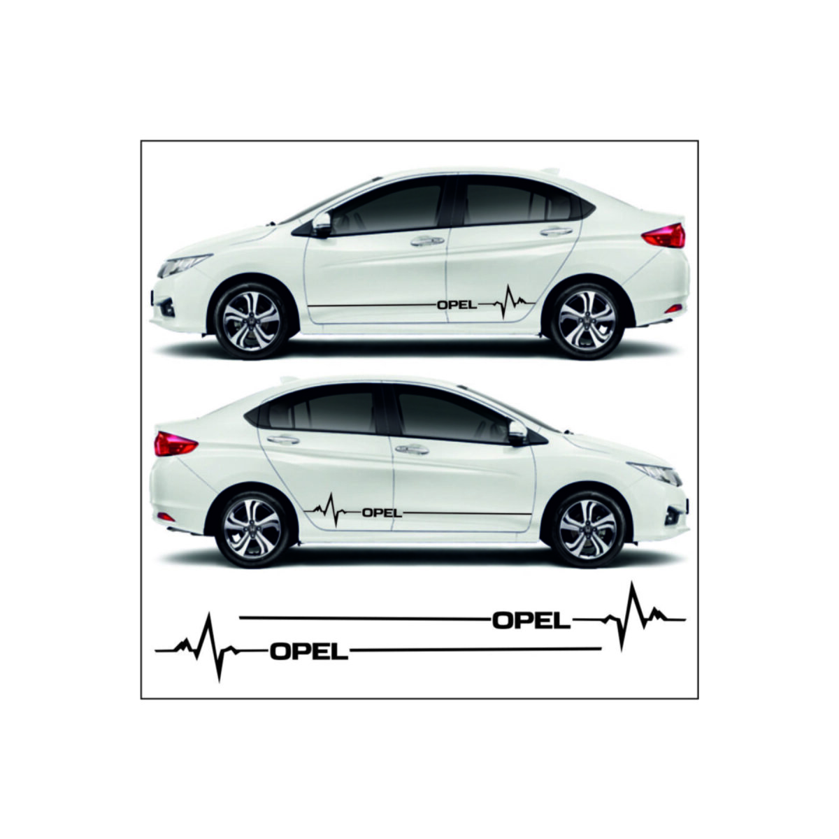 Mrk Opel Mıcra İçin Uyumlu Aksesuar Yan Şerit Oto Ritim Sticker