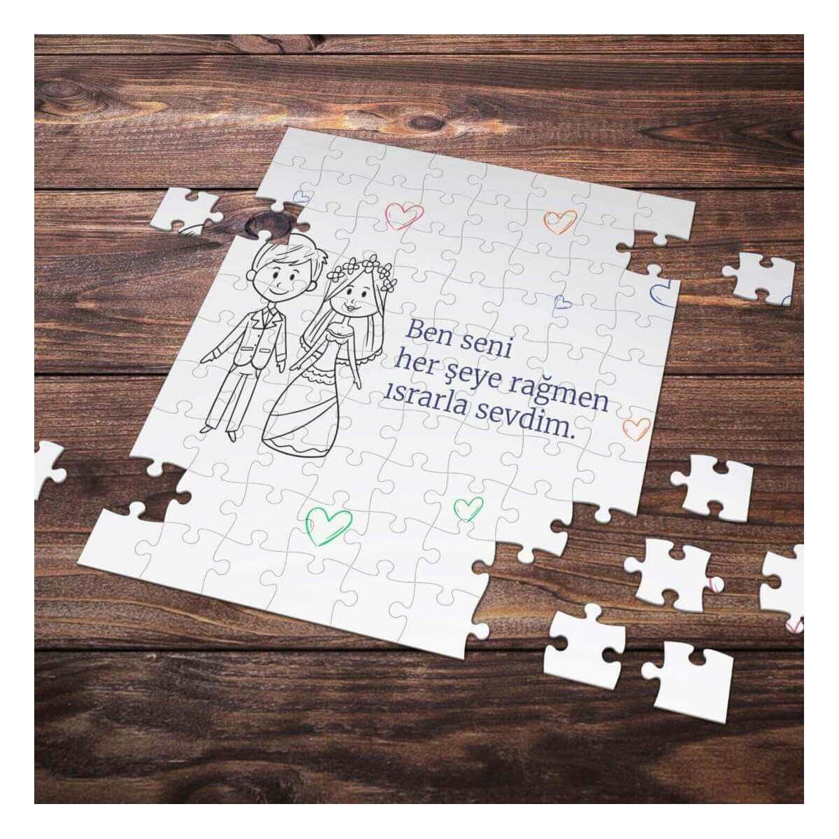 99 Parça Romantik Tasarımlı Puzzle Yapboz No10
