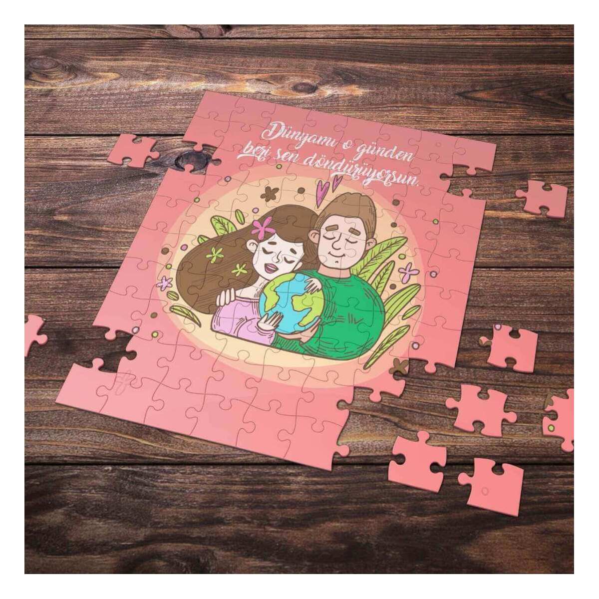 99 Parça Romantik Tasarımlı Puzzle Yapboz No12