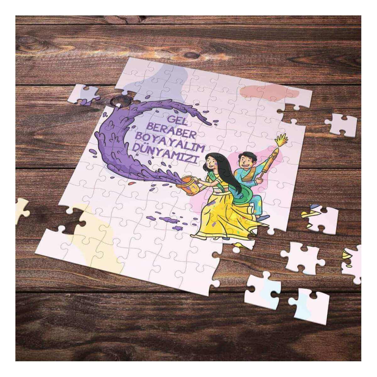 99 Parça Romantik Tasarımlı Puzzle Yapboz No24