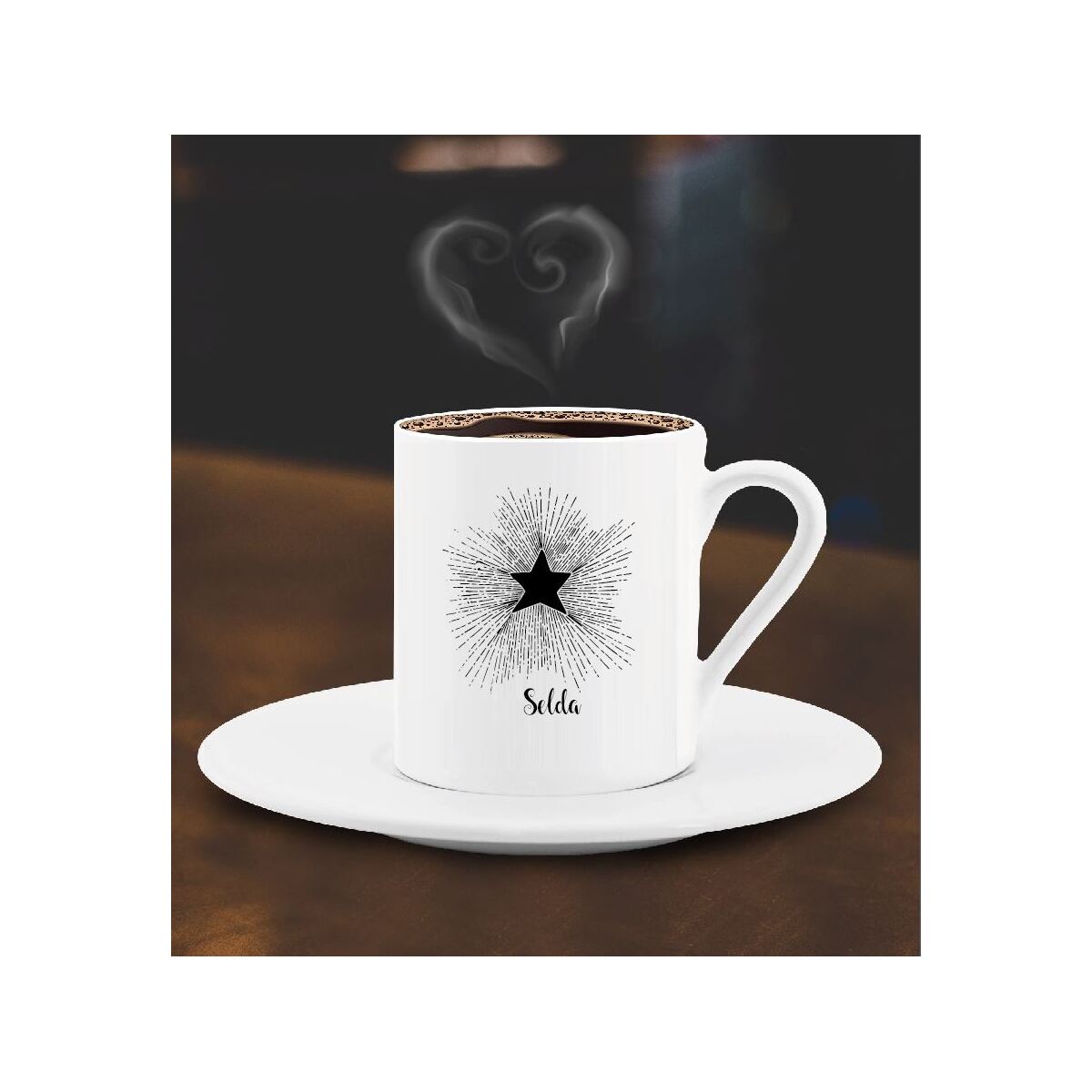 Kişiye Özel Yıldız Tasarımlı Kahve Fincanı -B3
