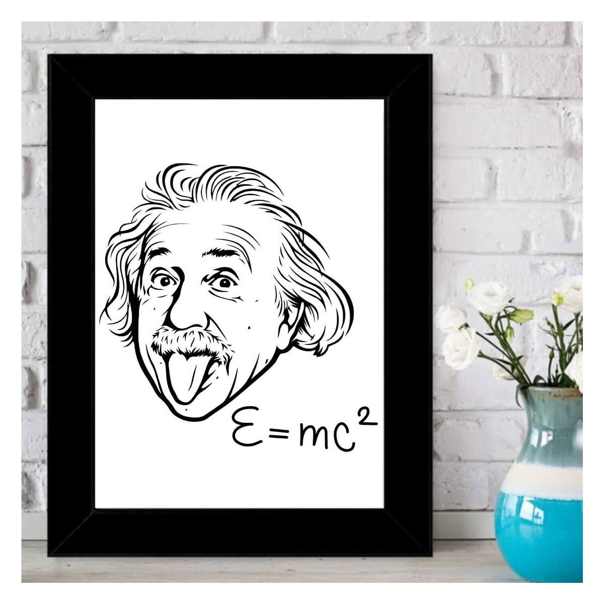 Albert Einstein Tasarımlı İsim Yazılı Çerçeve -15