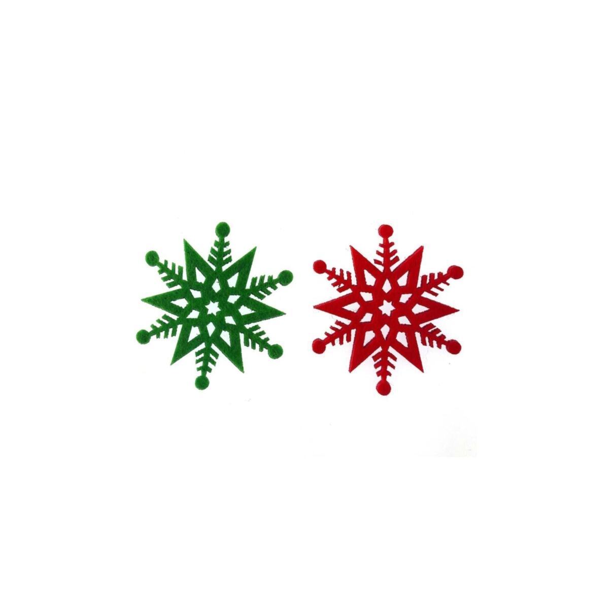 Kırmızı Ve Yeşil Kar Tanesi Yılbaşı Süsleri 6 Cm