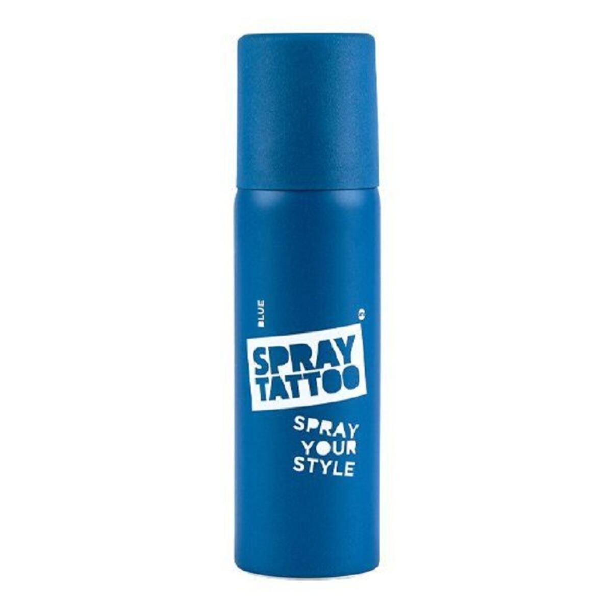 Spray Tattoo Mavi Geçici Sprey Dövme Şablon Hediyeli
