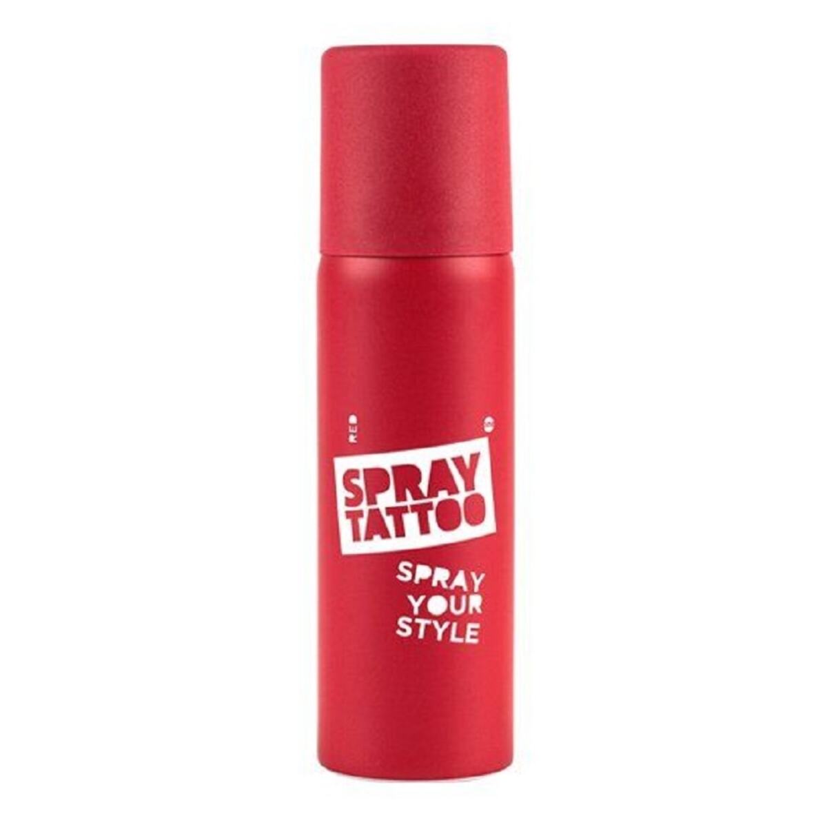 Spray Tattoo Kırmızı Geçici Sprey Dövme Şablon Hediyeli