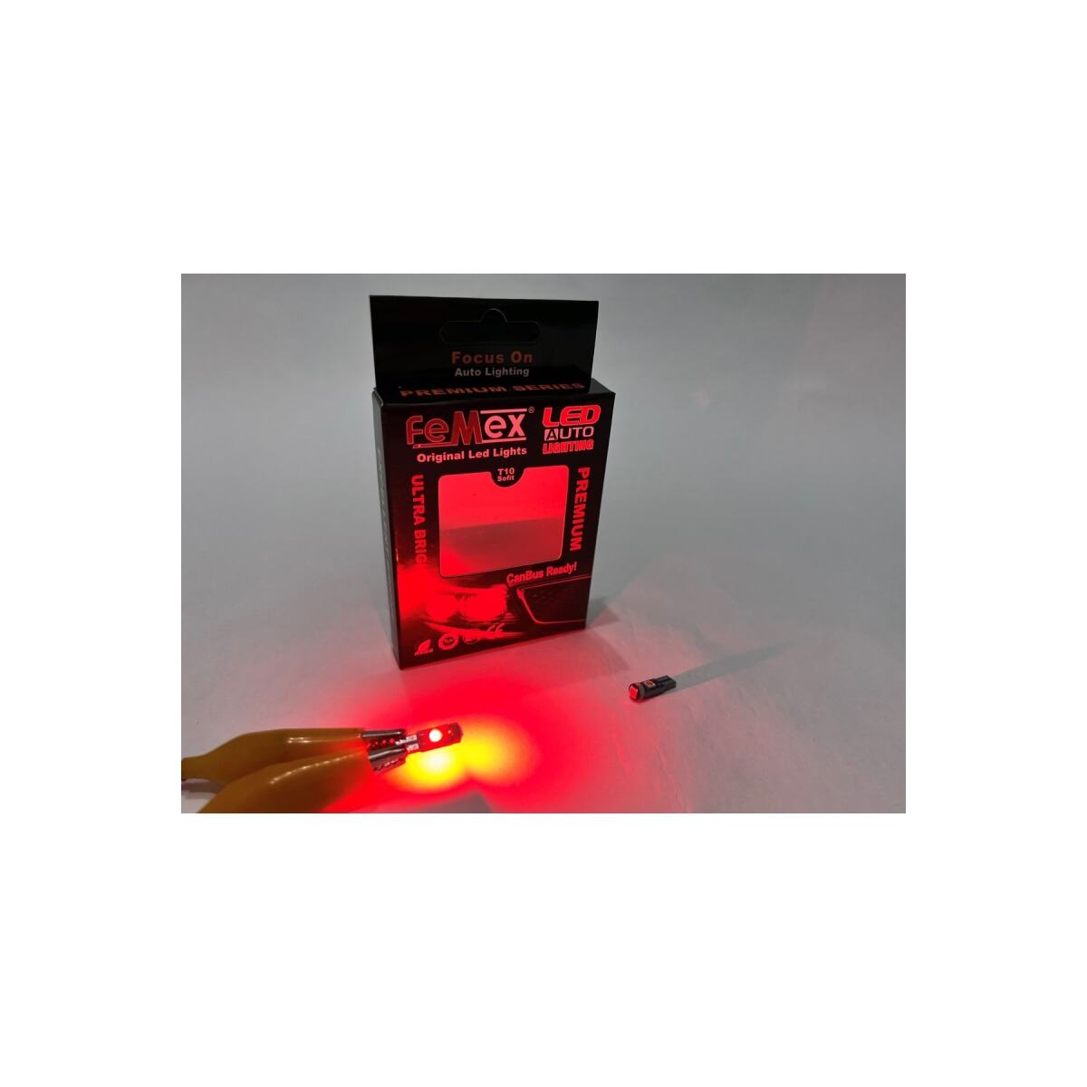 Premium 10'Lu T5 Led 3030 Chipset 3Smd Mini Kırmızı Led Ampul