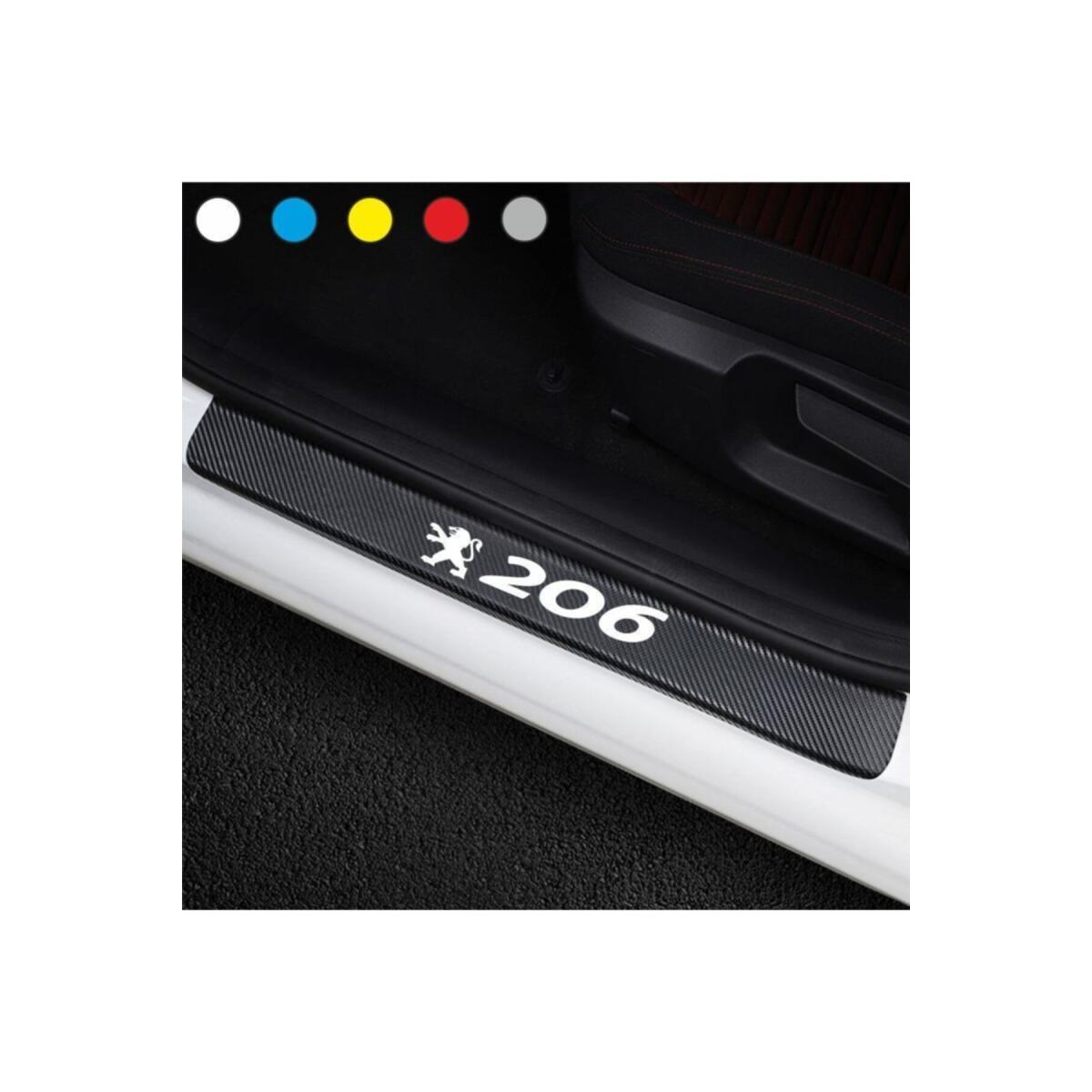 Peugeot 206 İçin Yeni Uyumlu Aksesuar Oto Kapı Eşiği Sticker Karbon 4 Adet