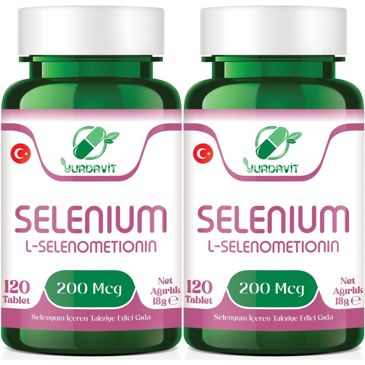 Yurdavit Selenium 200 Mcg Selenyum 2X120 Tablet L-Selenometionin