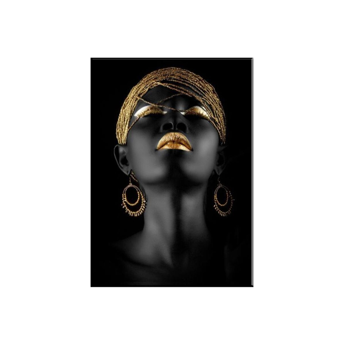 Modern Tablo Tuval Üzerine Afrikalı Kadın Baskısı 40 X 60 Görsel Rengi