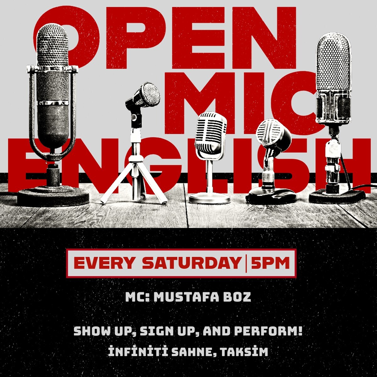 English Stand Up Taksim Comedy Open Mic Bileti