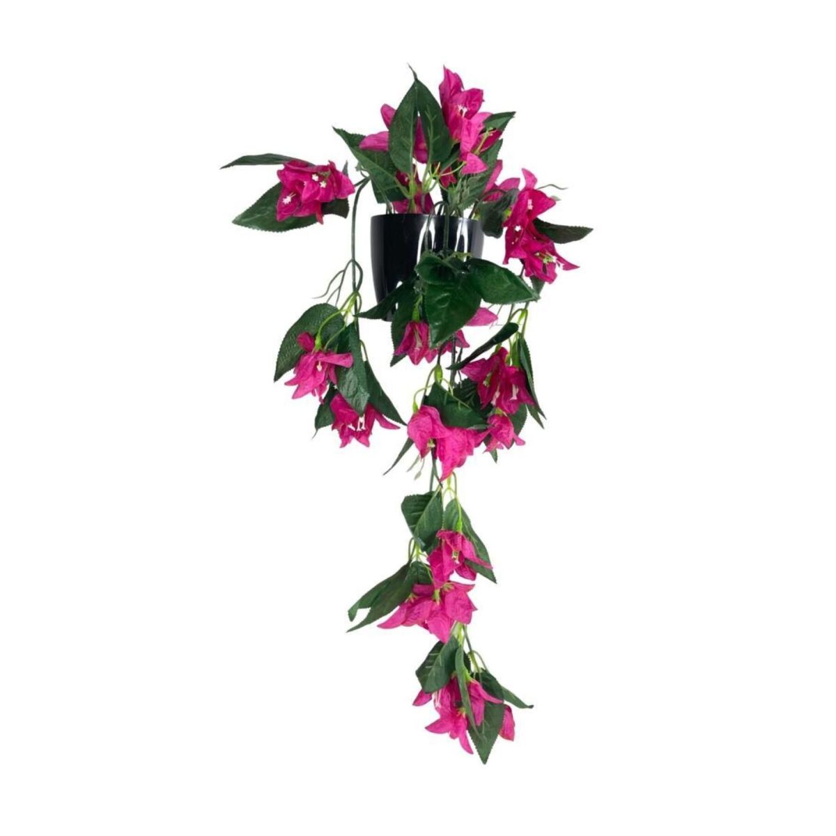 Yapay Çiçek Saksıda Sarkan Begonvil Fuşya 3 Dal Bodrum Çiçeği 60*23Cm