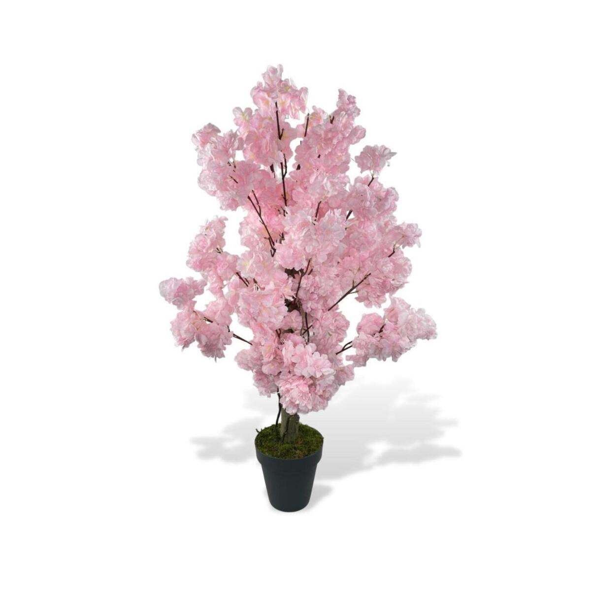 Yapay Ağaç Bahardalı Ağacı Pembe Japon Kiraz Çiçeği Sakura Çiçeği 80Cm Siyah Plastik Saksılı