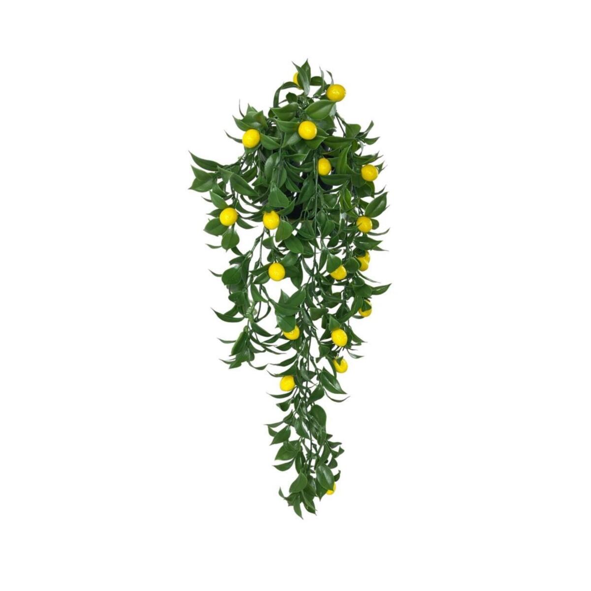 Yapay Çiçek Saksıda Sarkan Limon 60*20Cm