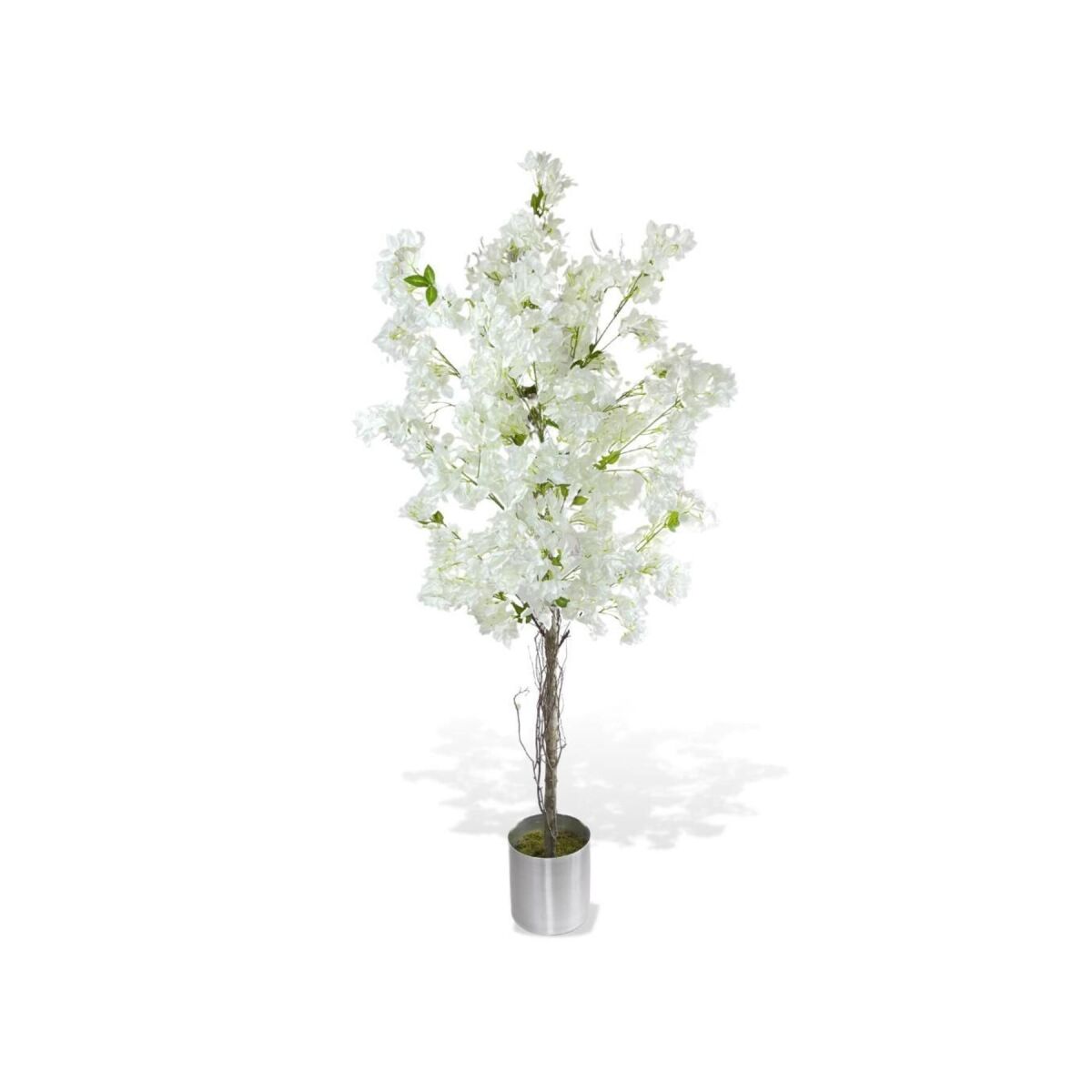 Yapay Beyaz Begonvil Ağacı 195*75Cm Doğal Görünümlü Yapay Ağaç Aleminyum Paslanmaz Saksılı