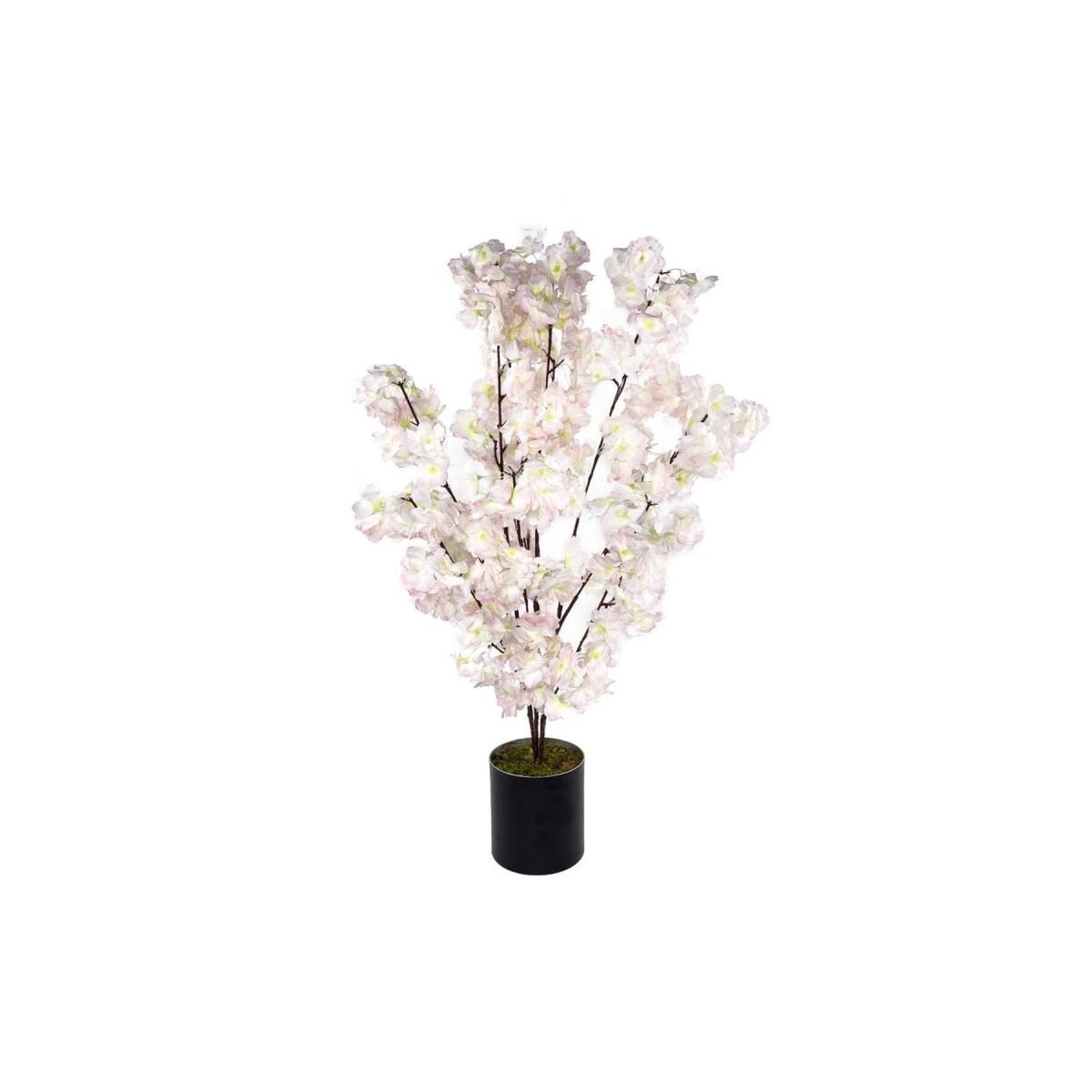 Yapay Ağaç Pudra Bahardalı Ağacı 80 Cm Ağacı Japon Kiraz Çiçeği Siyah Saksılı