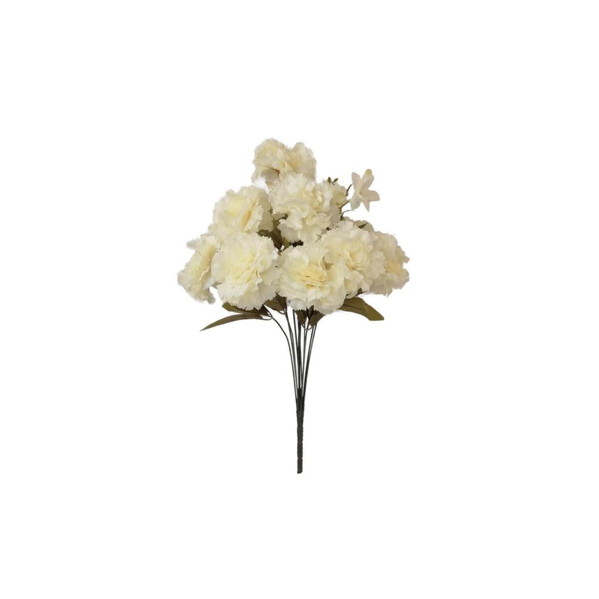 Yapay Çiçek Karanfil Demeti Beyaz 9 Kafalı Büyük Demet 45Cm