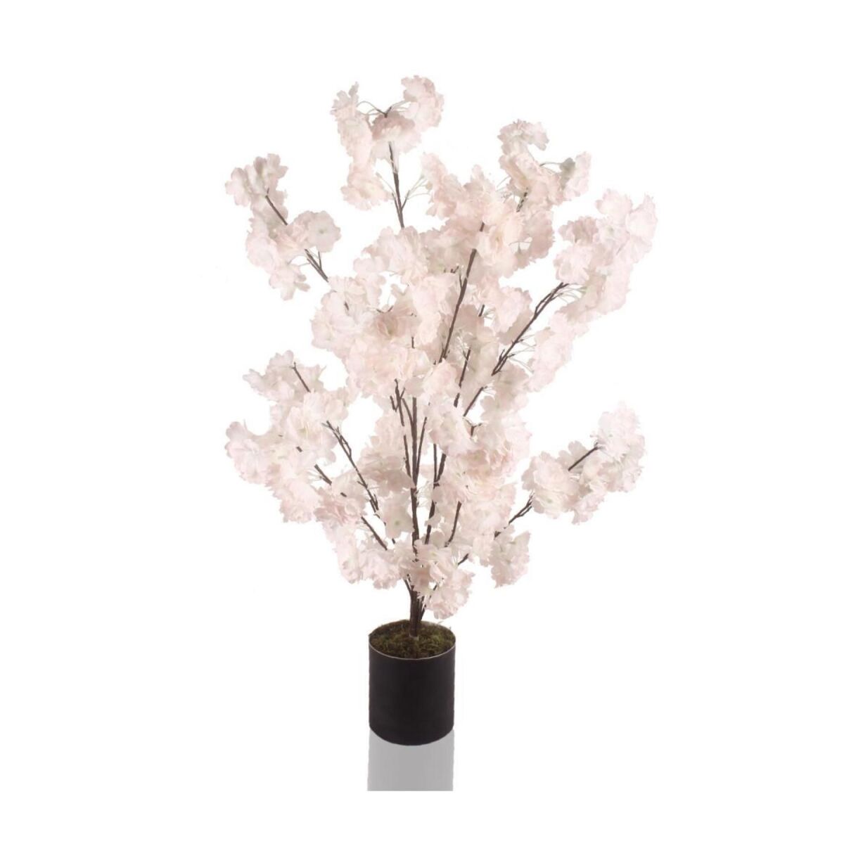 Yapay Ağaç Bahardalı Ağacı Ağacı Japon Kiraz Çiçeği Saksılı Pembe Açık 90X60Cm