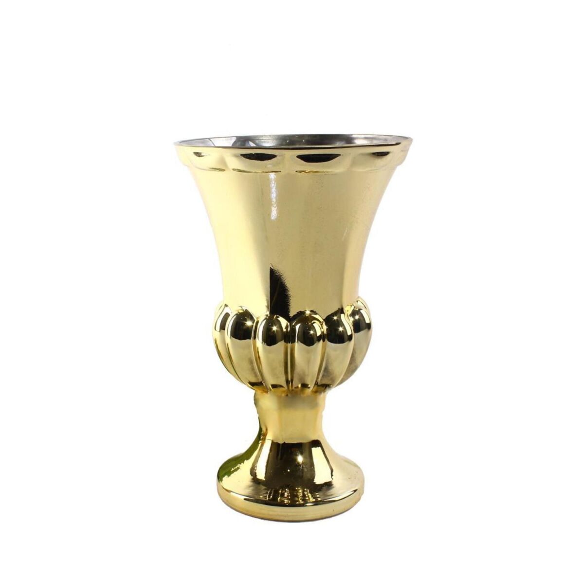 Cam Vazo Antik Kupa Tasarım Altın Renk 28X20 Cm