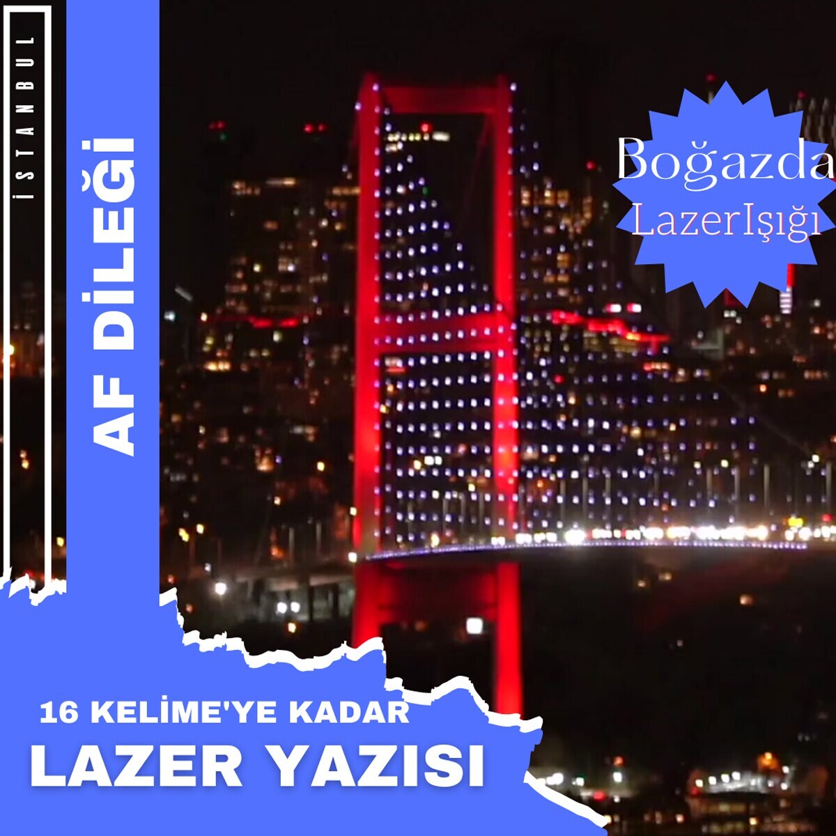 Bosphorus Organization’dan İstanbul Boğazında Sevdiklerinize Özel Sürpriz Hediye Lazer Yazısı