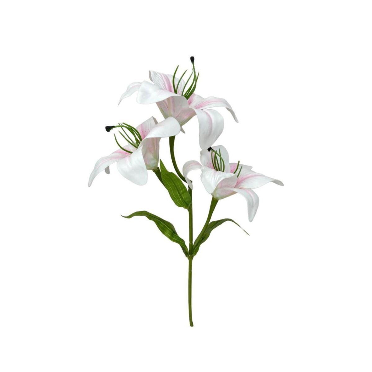 3 Çiçekli Yapay Çiçek Islak Lilyum Soft Prembe Renk Gerçeksi Doku