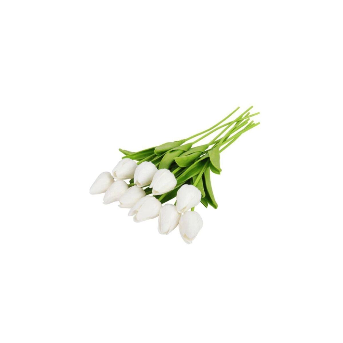 Yapay Çiçek Islak Lale Gerçeksi Doku 10Lu Beyaz