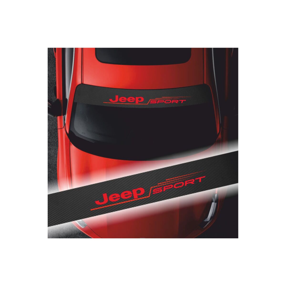 Jeep Cj Için Uyumlu Oto Ön Cam Karbon Sticker 100 X 20 Cm