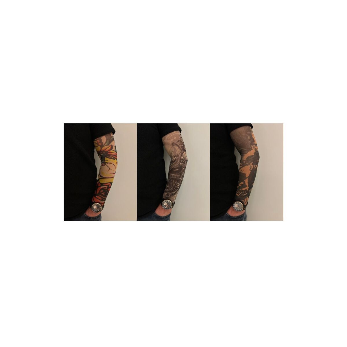 Giyilebilir Dövme 3 Çift 6 Adet Kol Çorap Dövmesi Sleeve Tattoo Set24