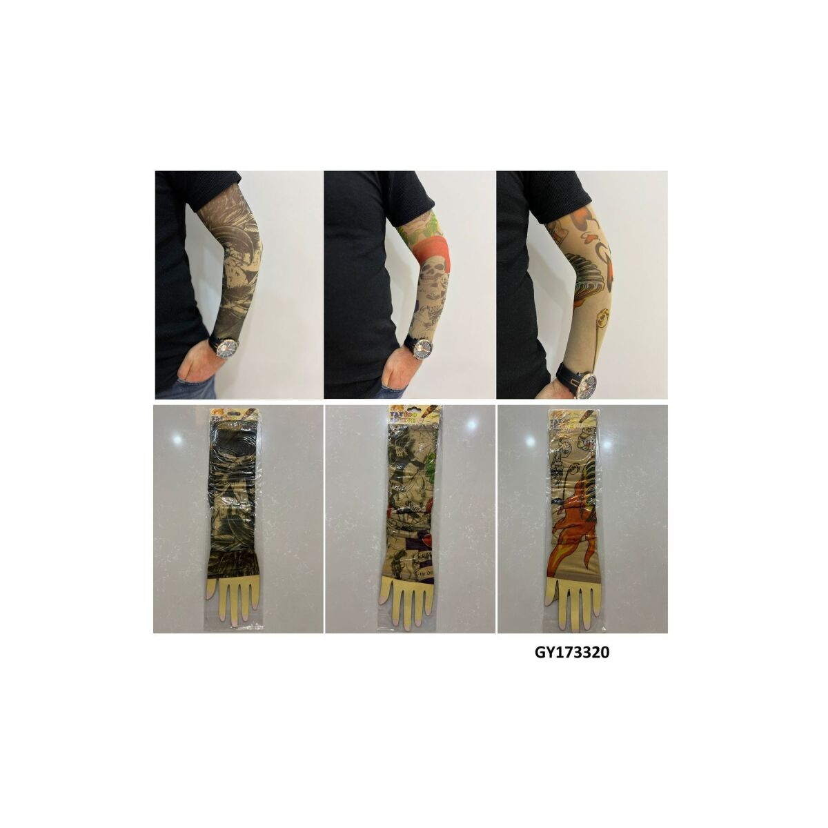 Giyilebilir Dövme 3 Çift 6 Adet Kol Çorap Dövmesi Sleeve Tattoo Set4