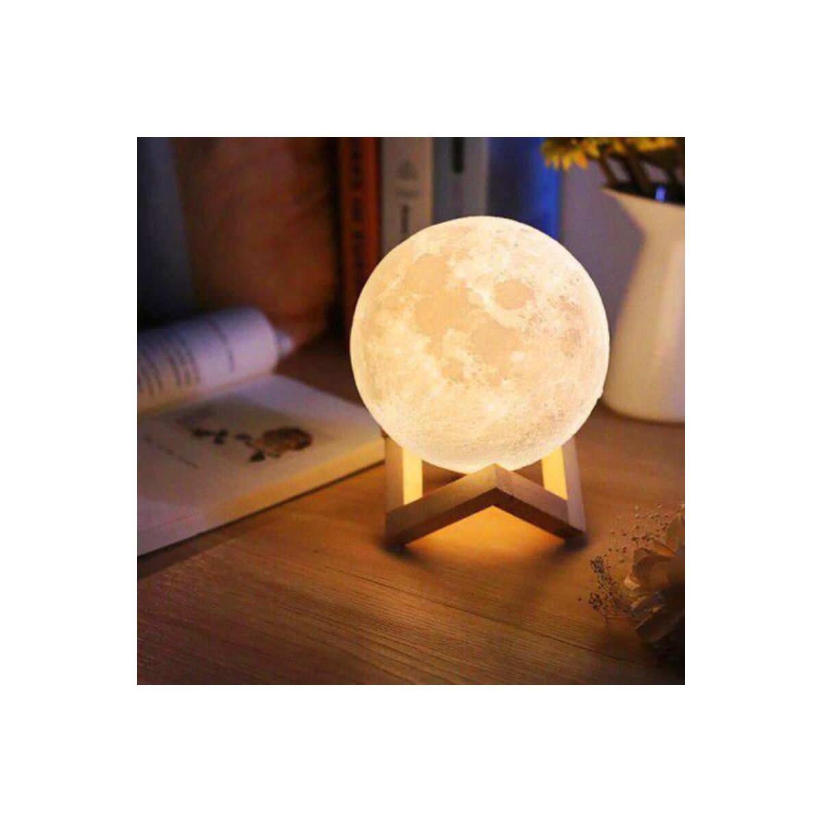 3D Ay Lamba Gece Lambası Moonlıght 15 Cm *Stand Hediyeli*