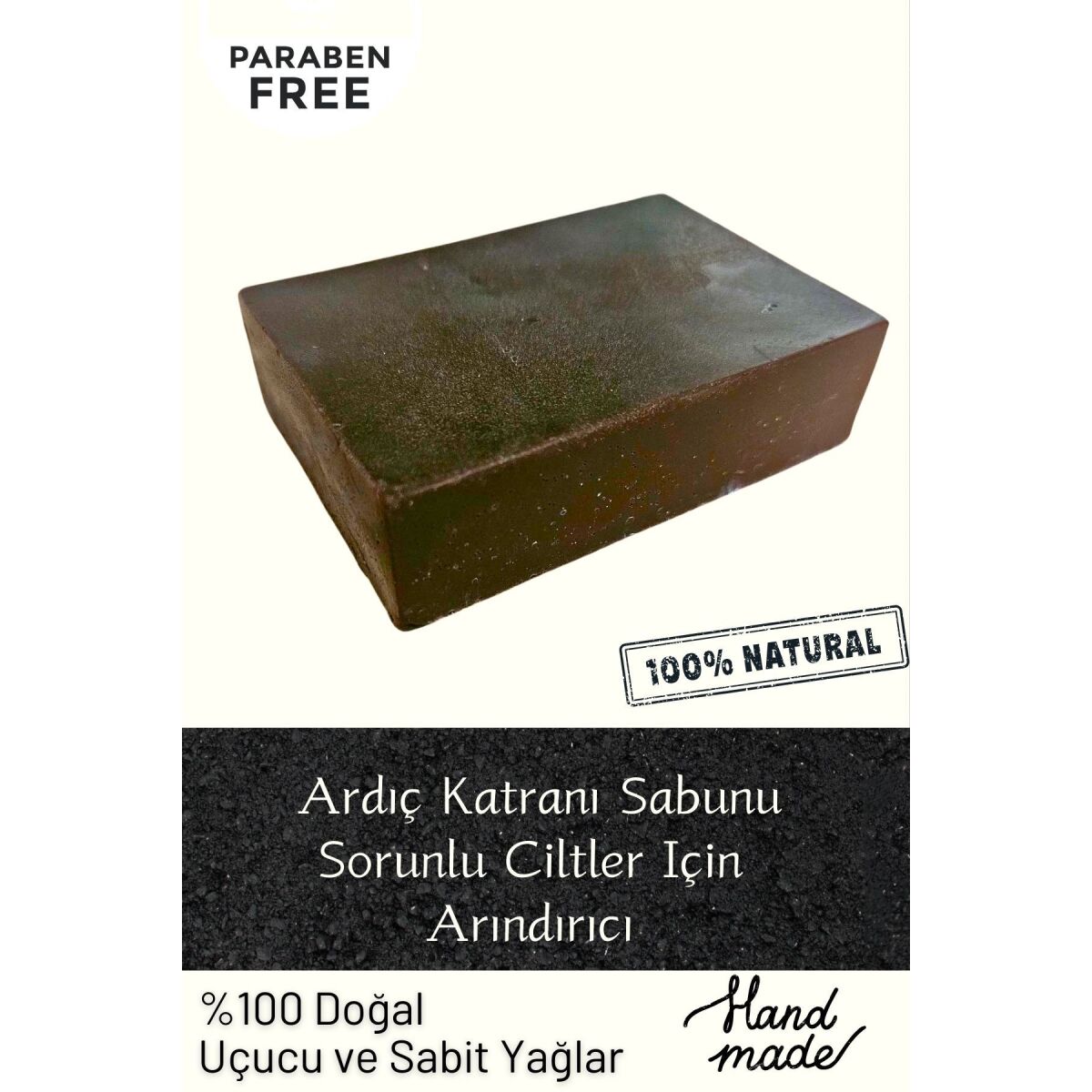 Ardıç Katranlı, Cilt Sorunlarına Karşı Etkili Doğal, El Yapımı Sabun, 115Gr