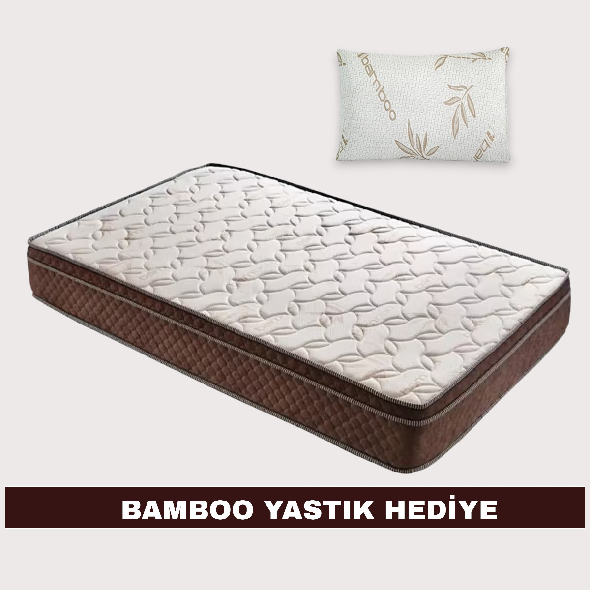 Aura 90X190 Ortopedik Lüx Bamboo Yatak Bamboo Yastık Hediye