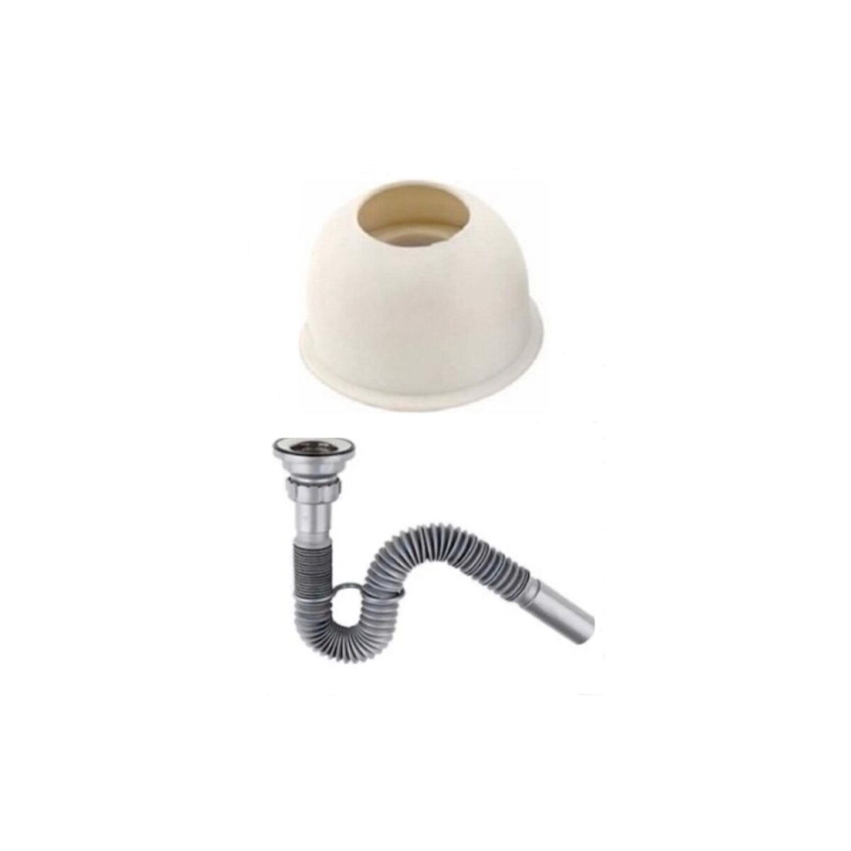 Lavabo Evye Sifonu Lüx Körüklü + Adaptör Conta 32 Mm Çıkış