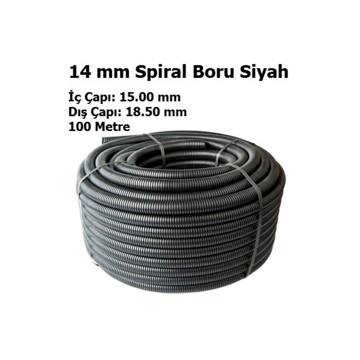 14`Lük Spiral Boru Siyah